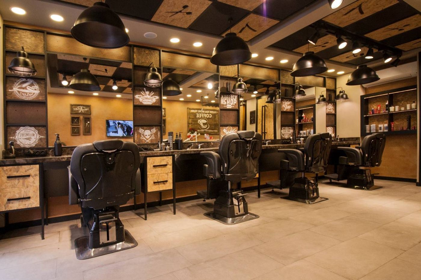 Barber Shop Konseptli Berber Tezgahı Barber Shop Konseptli Berber Tezgahı - kişiye özel berber mobilyası
