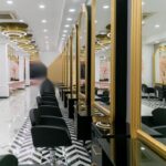 Gold Kemer Aynalı Çift Sıra Kuaför Tezgahı - kişiye özel kuaför mobilyası