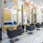 Gold Kemer Çerçeveli Lüks Kuaför Tezgahı - kişiye özel kuaför mobilyası